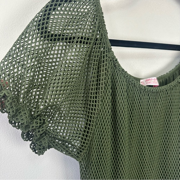 Pin-Up Stars Cruise Mesh Ruffle Hem Swim Coverup Dress - Picture 5 of 9